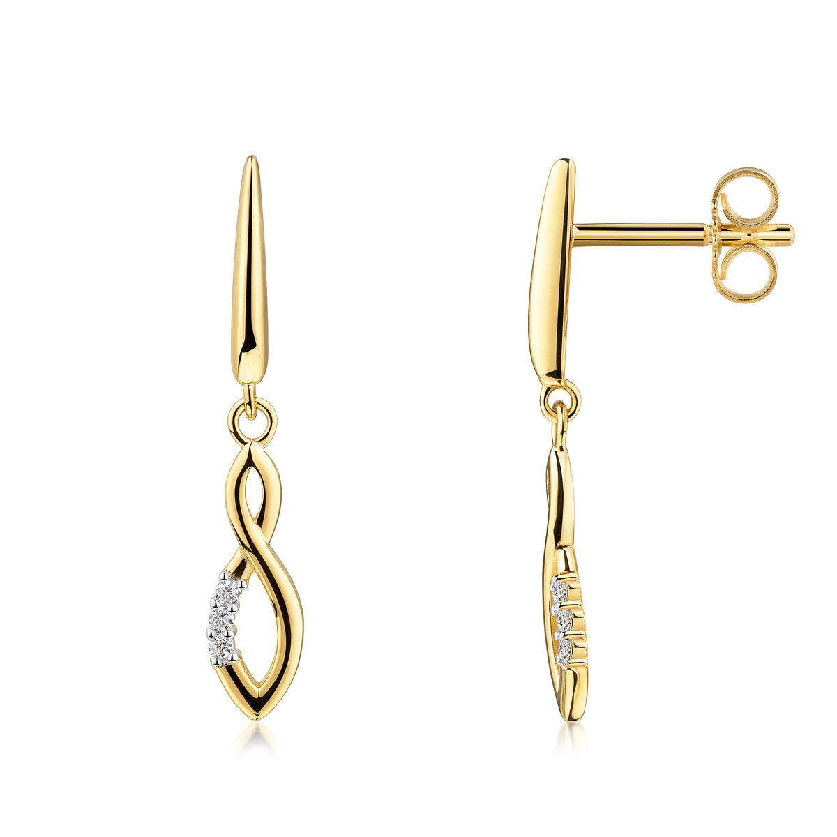 Ohrhänger 375/- Gold vergoldet 27,0cm Zirkonia