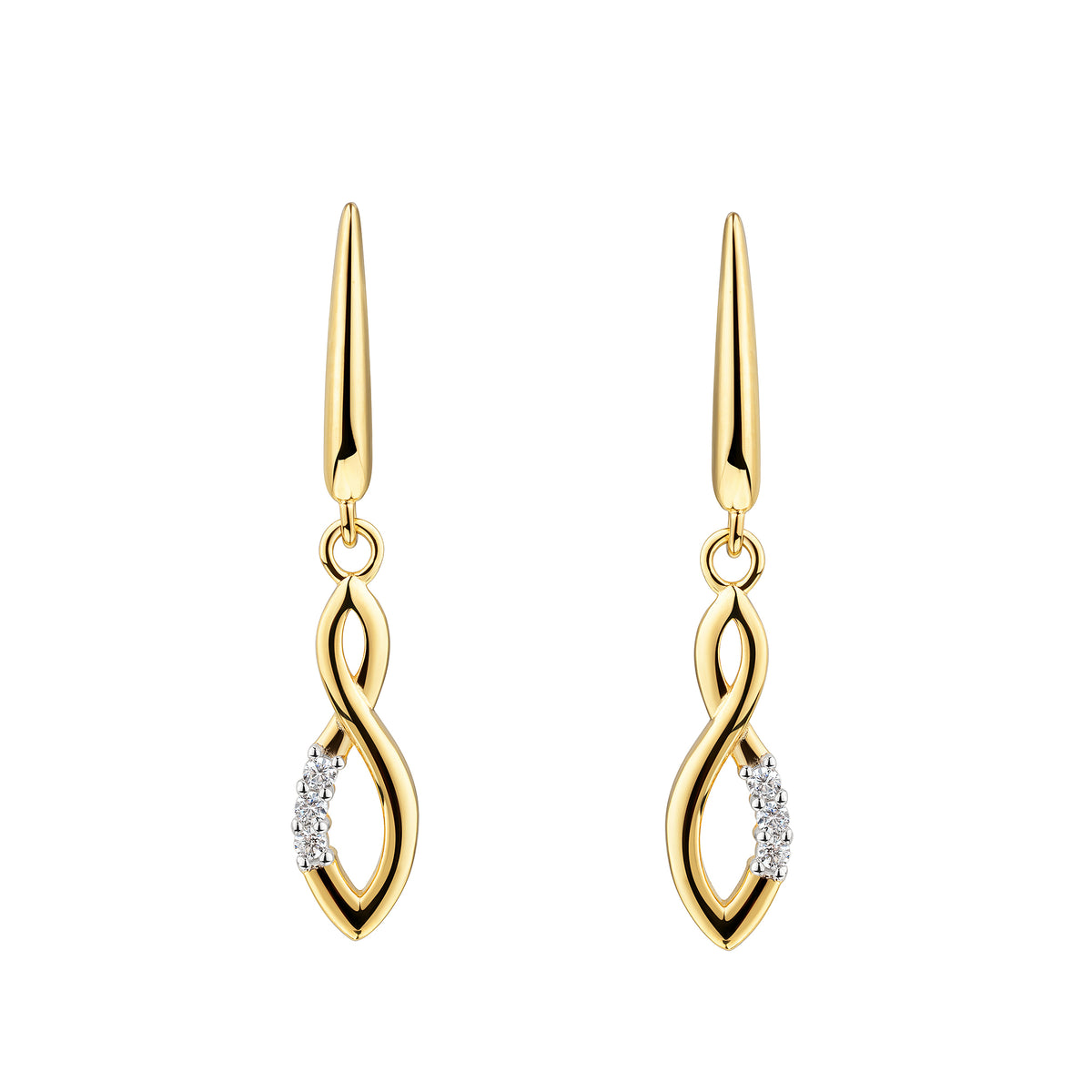 Ohrhänger 375/- Gold vergoldet 27,0cm Zirkonia