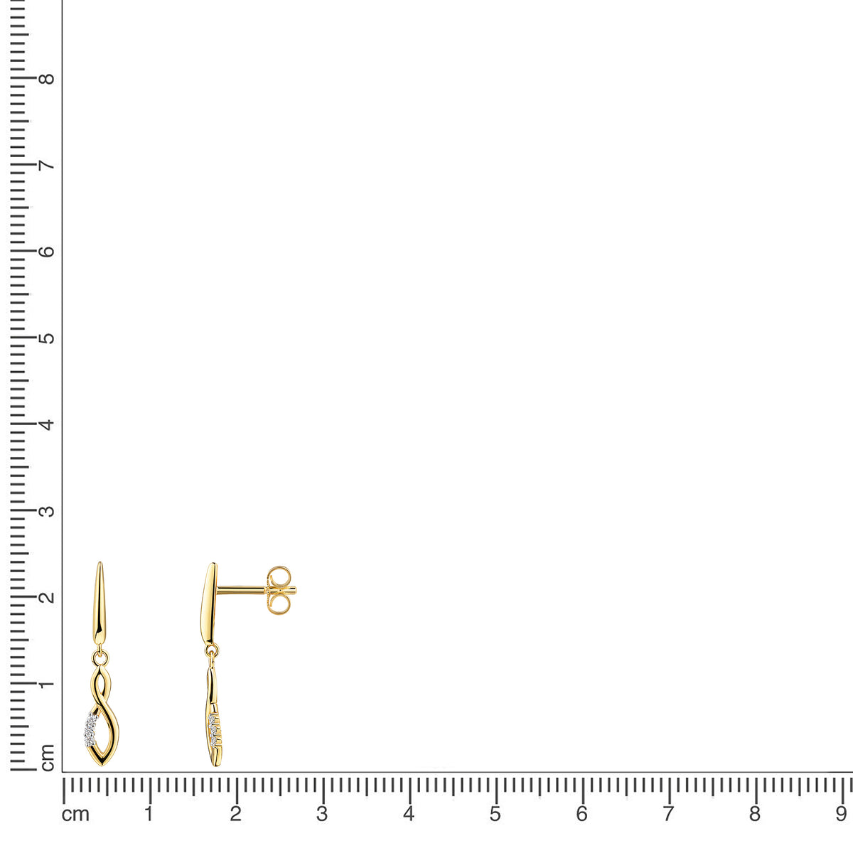 Ohrhänger 375/- Gold vergoldet 27,0cm Zirkonia