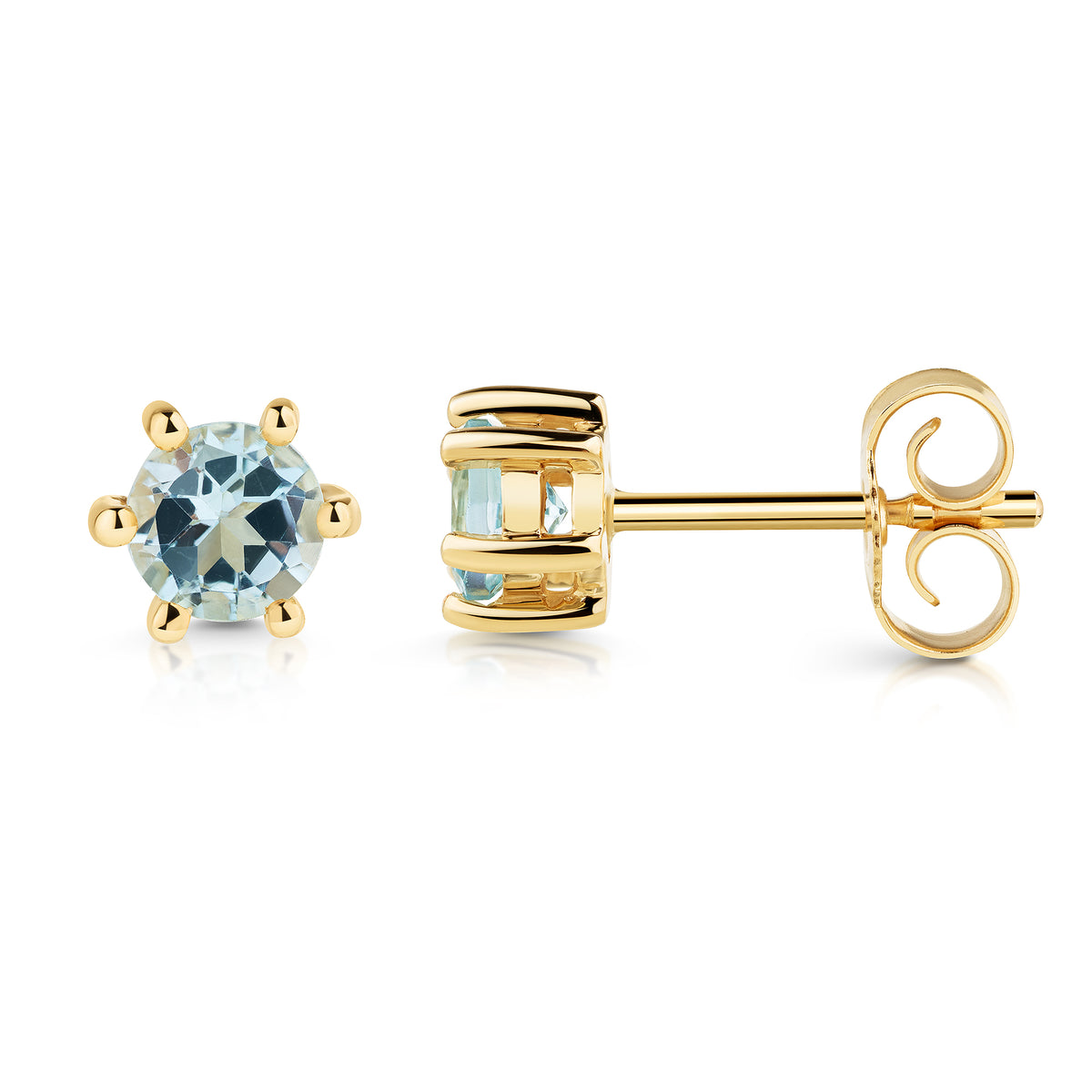 Ohrstecker 375/- Gold vergoldet 0,5cm Blautopas beh.