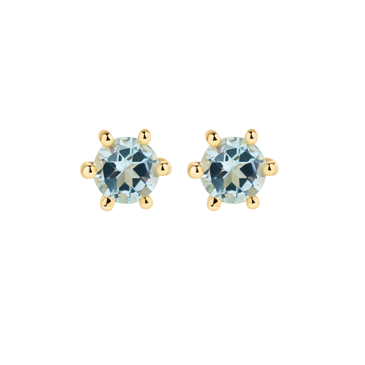 Ohrstecker 375/- Gold vergoldet 0,5cm Blautopas beh.