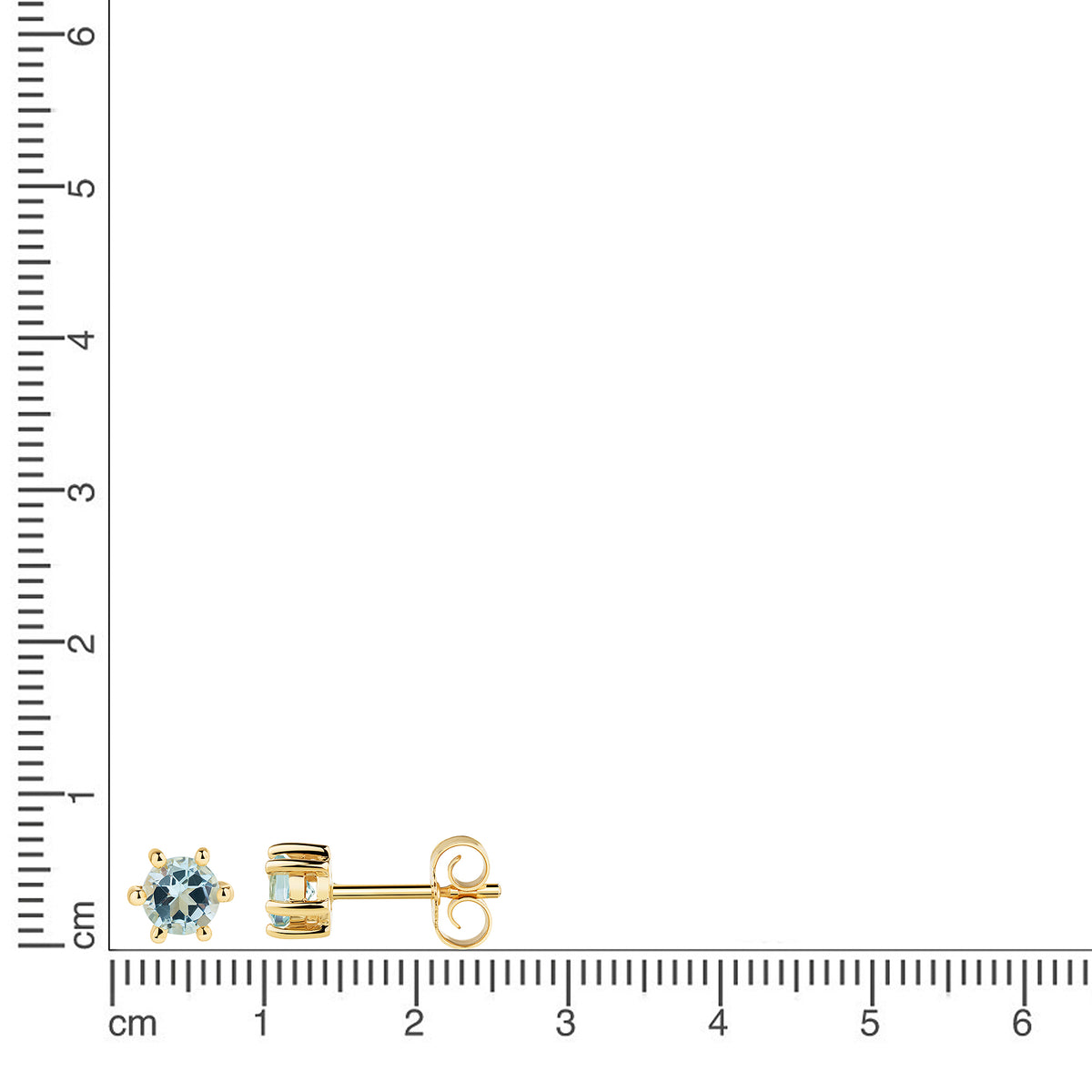 Ohrstecker 375/- Gold vergoldet 0,5cm Blautopas beh.
