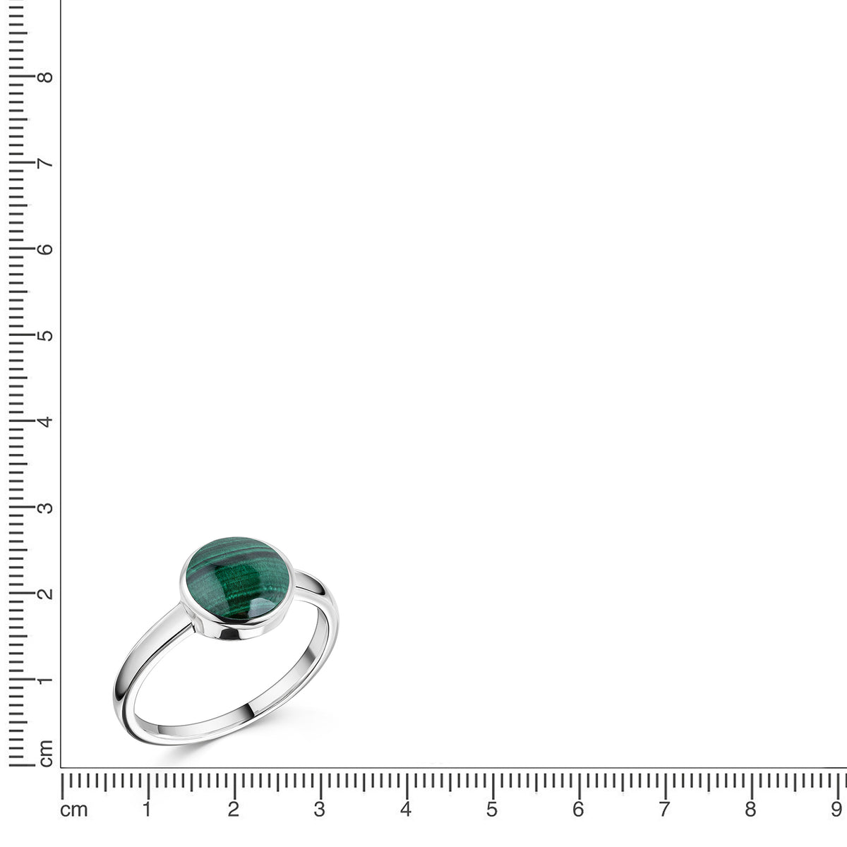 Ring 925/- Sterling Silber rhodiniert Malachit