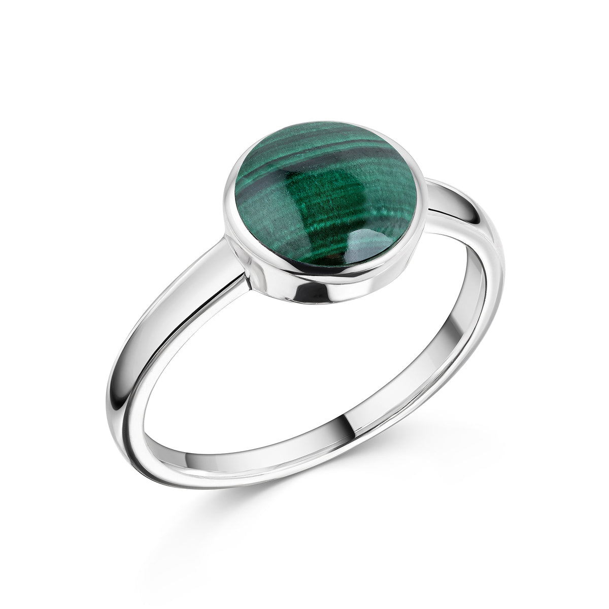 Ring 925/- Sterling Silber rhodiniert Malachit