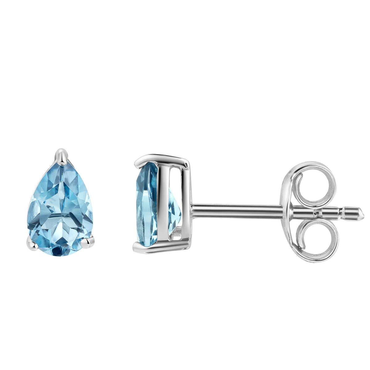Ohrstecker 925/- Sterling Silber rhodiniert 0,6cm Blautopas beh.