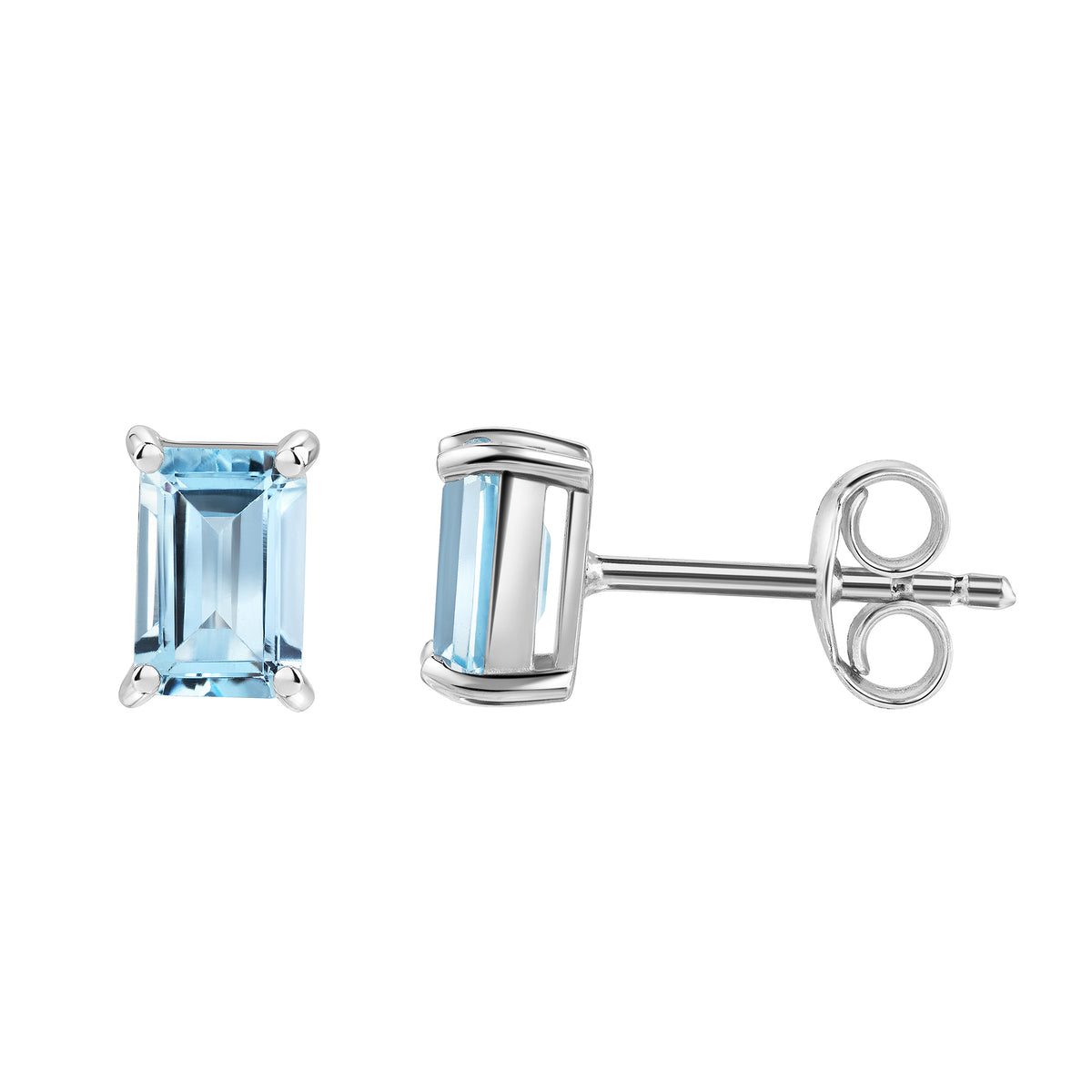 Ohrstecker 925/- Sterling Silber rhodiniert 0,6cm Blautopas beh.