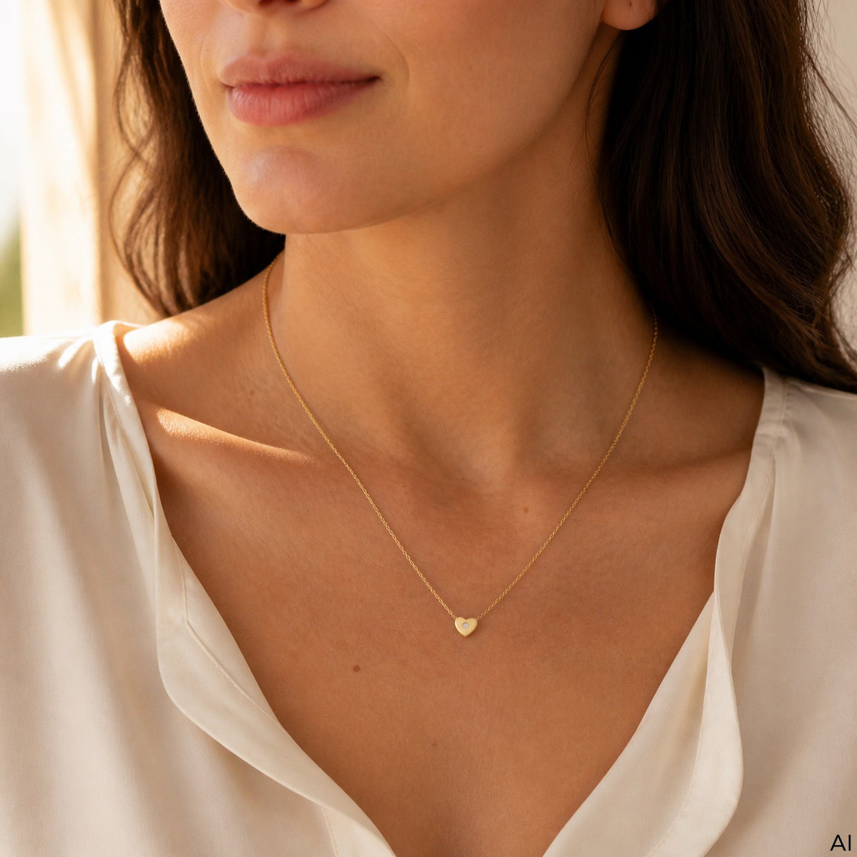 Collier Ankerkette 375/- Gold vergoldet 45,0cm Diamant