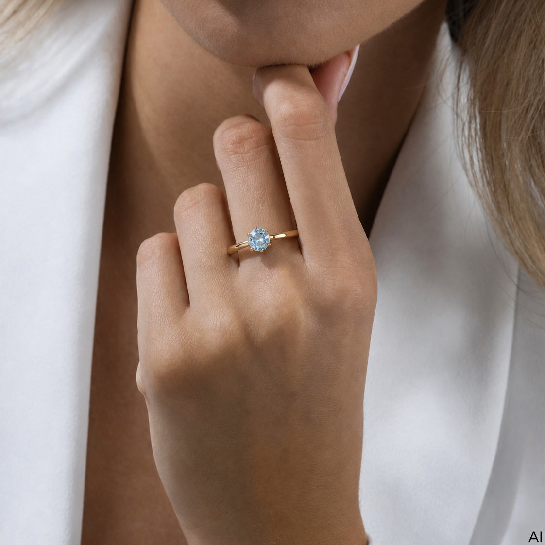 Ring 375/- Gold vergoldet Blautopas beh.