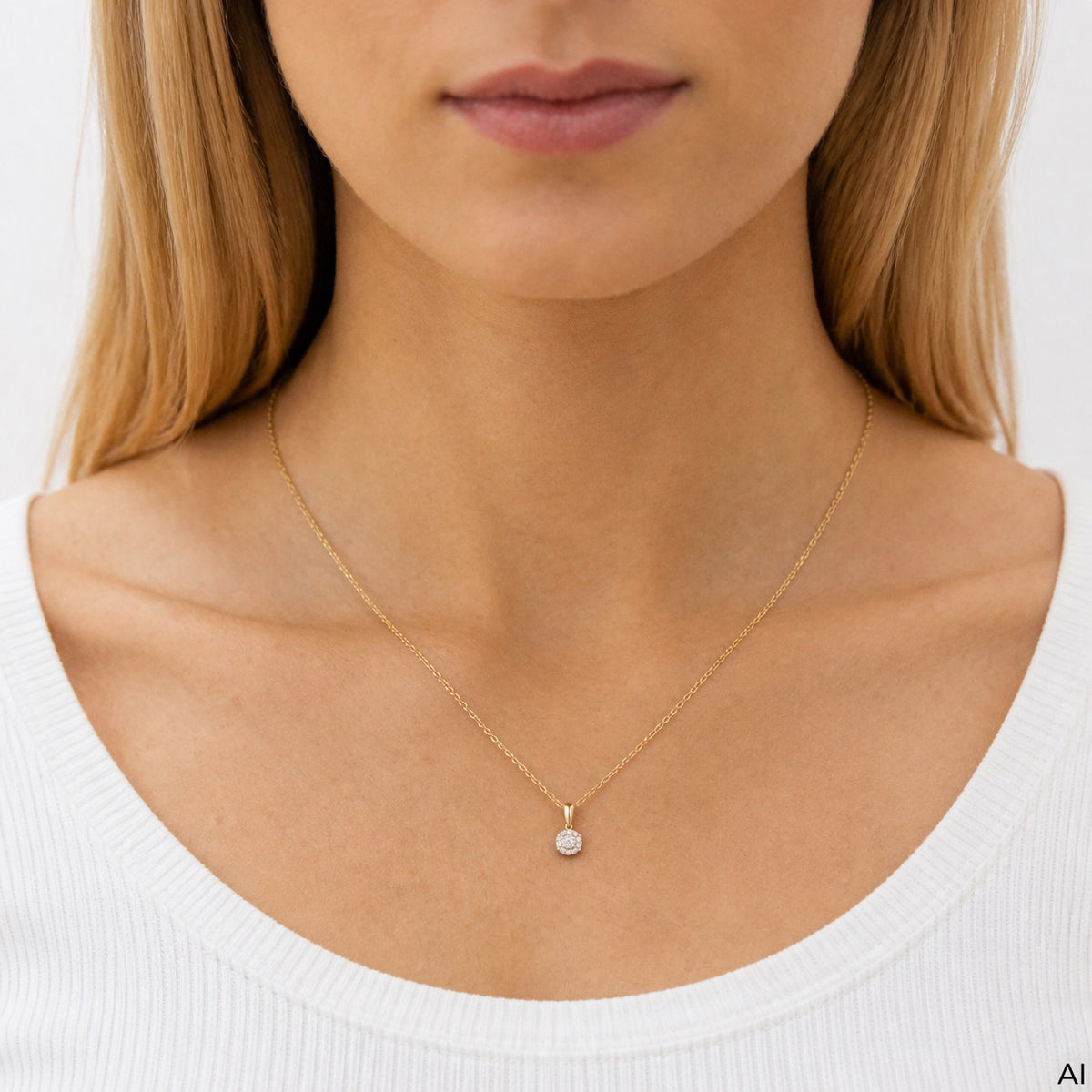 Anhänger mit Kette Ankerkette 375/- Gold vergoldet 42cm Zirkonia