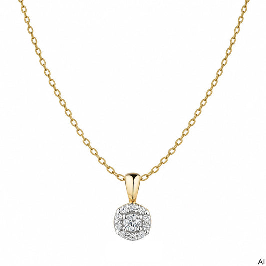 Anhänger mit Kette Ankerkette 375/- Gold vergoldet 42cm Zirkonia