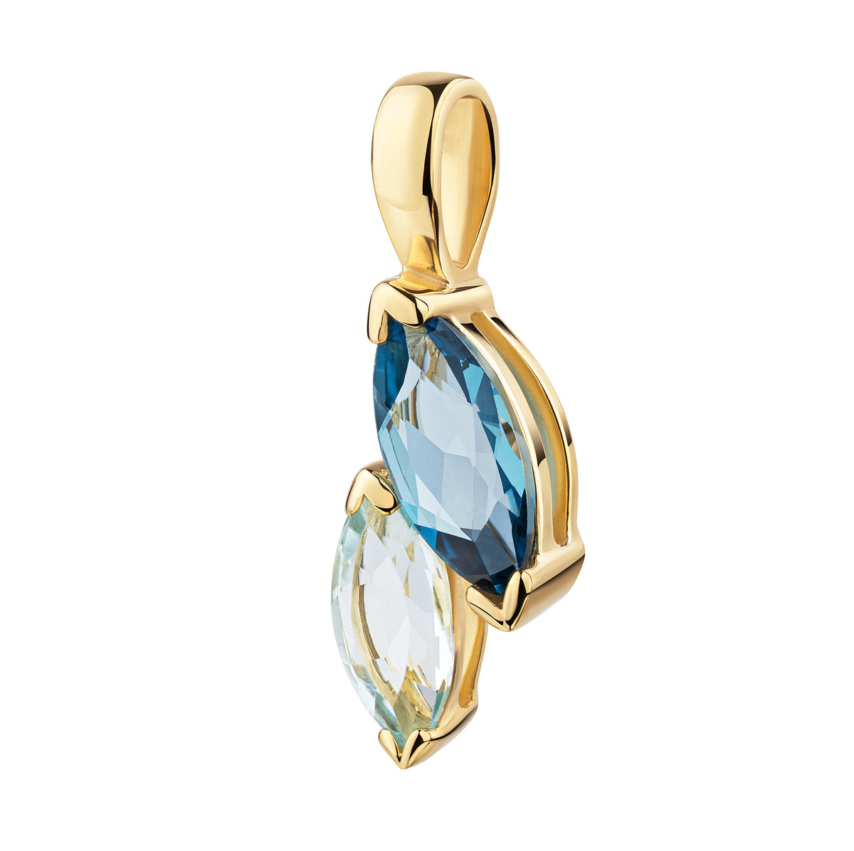 Anhänger 375/- Gold vergoldet Blautopas beh.