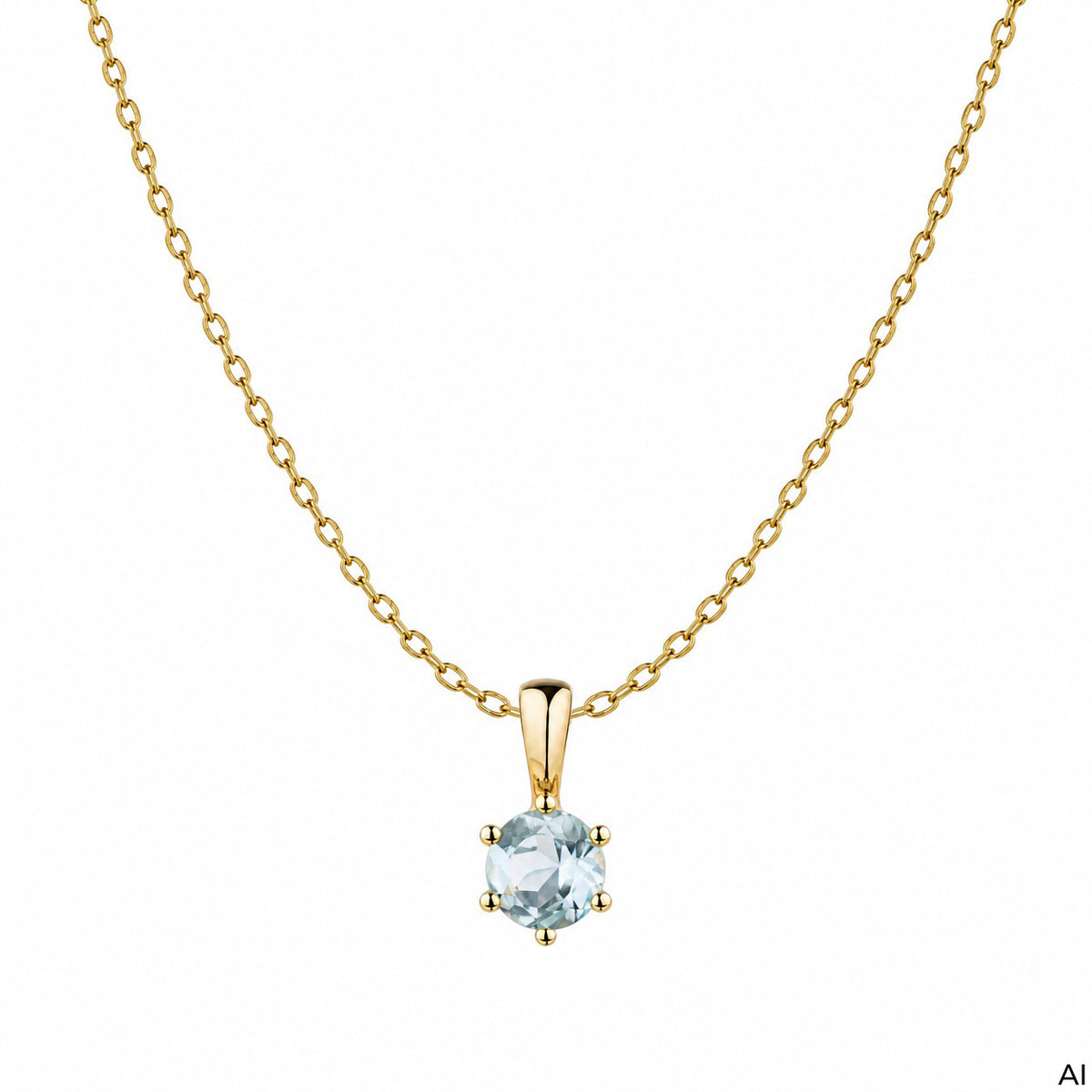 Anhänger mit Kette Gedreht 375/- Gold vergoldet 45cm Blautopas beh.