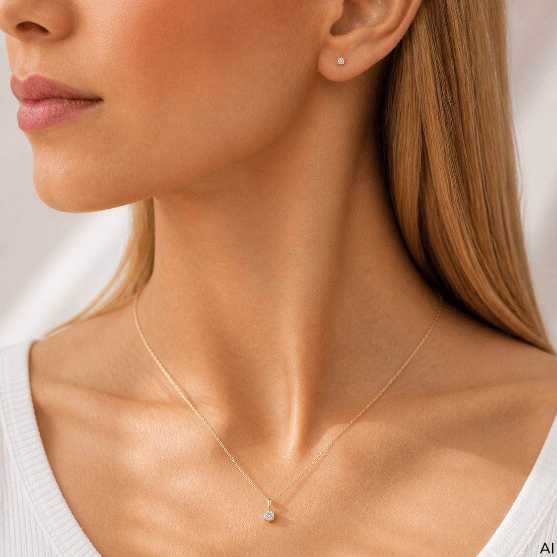 Anhänger mit Kette Ankerkette 375/- Gold vergoldet 45,0cm Zirkonia