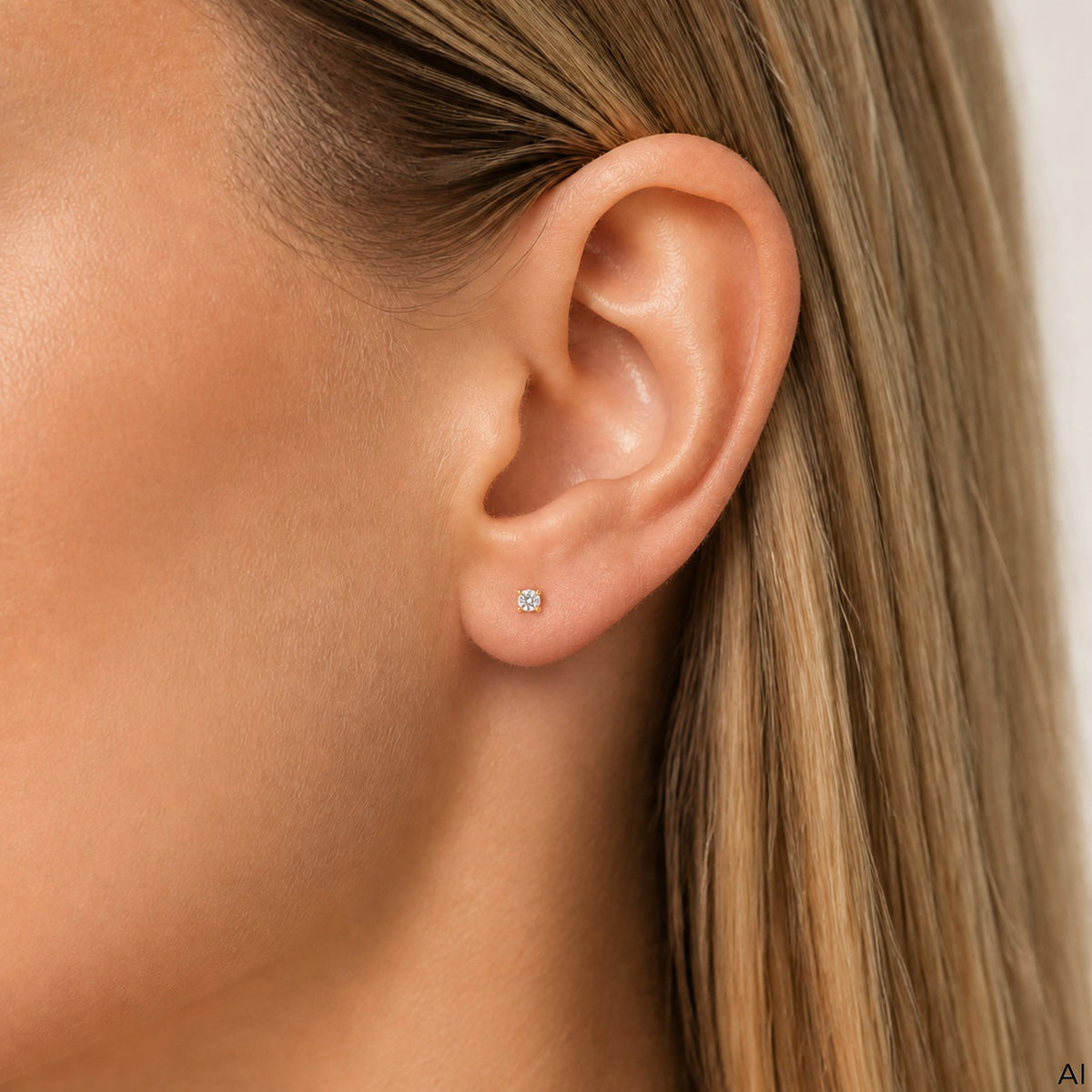 Ohrstecker 375/- Gold vergoldet 3,4mm Zirkonia
