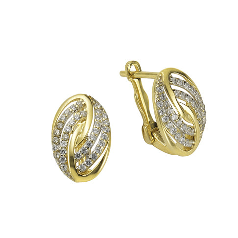 Creolen 375/- Gold 1,5cm Zirkonia