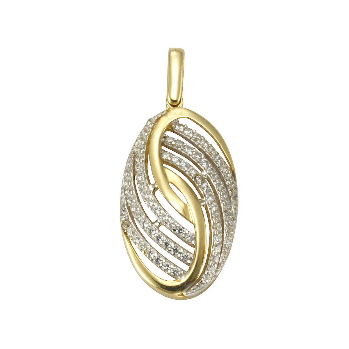 Anhänger 375/- Gold 3,0cm Zirkonia