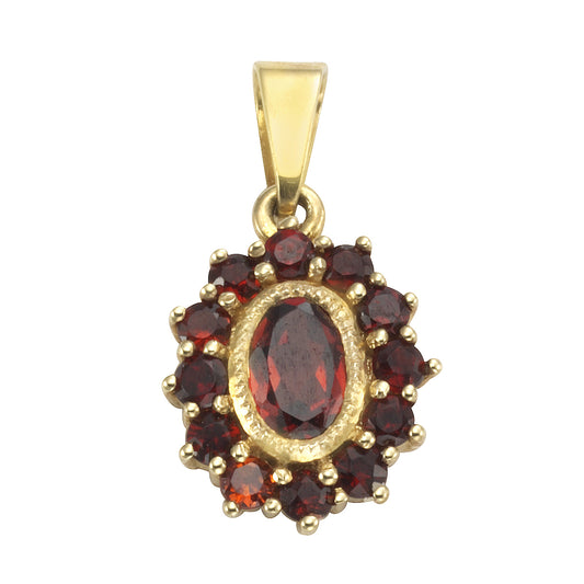 Anhänger 333/- Gold 2,0cm Granat