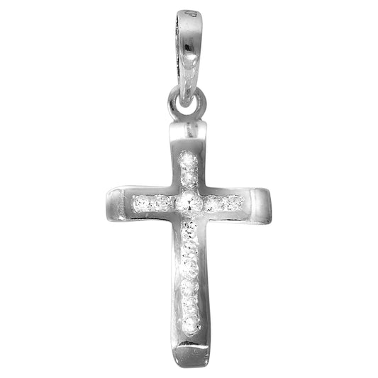 Anhänger 925/- Sterling Silber rhodiniert 2,8cm Zirkonia