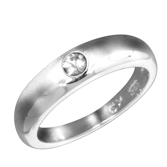Taufring 925/- Sterling Silber rhodiniert 1,2cm Diamant 0,01ct.