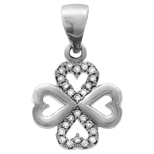 Anhänger 925/- Sterling Silber rhodiniert 2,0cm Zirkonia