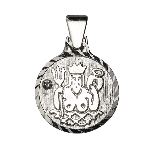 Anhänger 925/- Sterling Silber rhodiniert 1,7cm Kristall