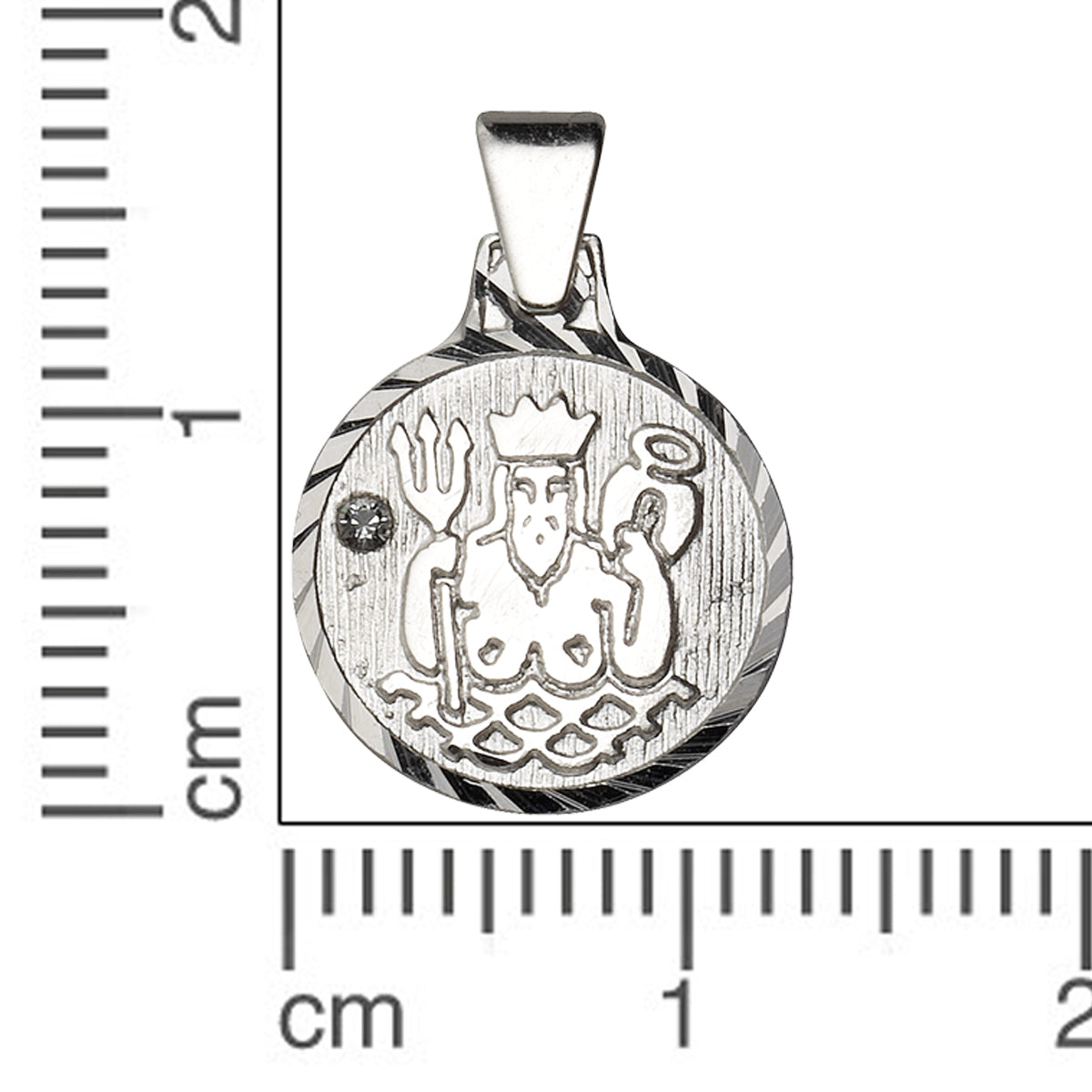 Anhänger 925/- Sterling Silber rhodiniert 1,7cm Kristall