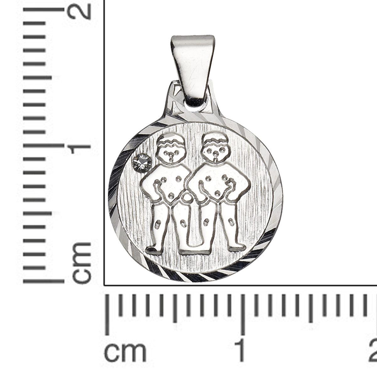 Anhänger 925/- Sterling Silber rhodiniert 1,7cm Kristall