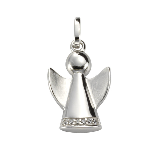 Anhänger 925/- Sterling Silber rhodiniert 2,4cm Zirkonia