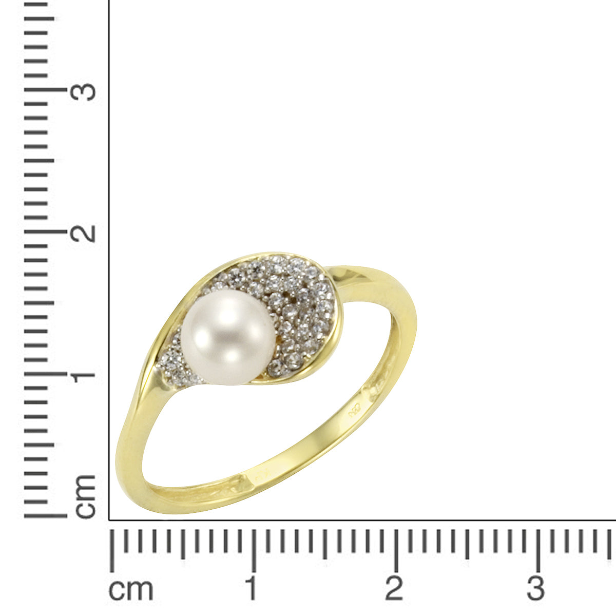 Ring 333/- Gold Süßwasserzuchtperle