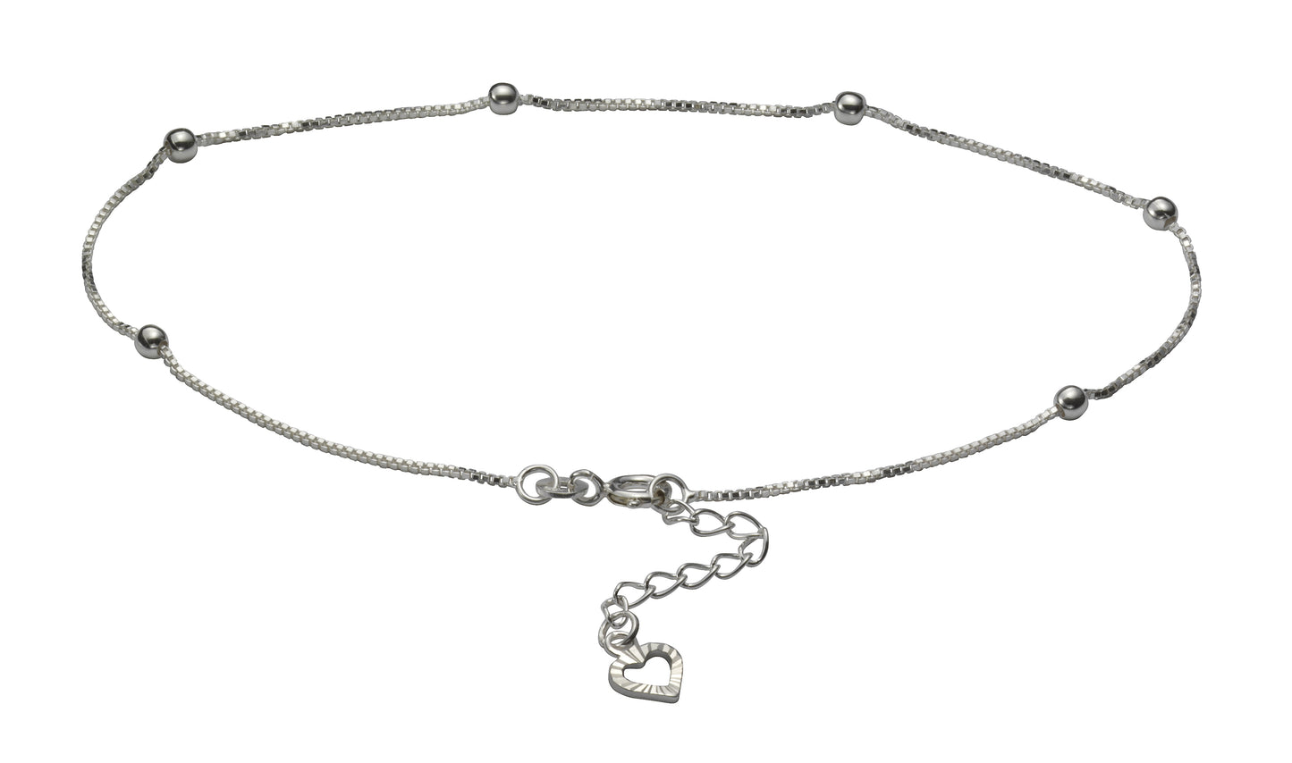 Fusskette 925/- Sterling Silber 26cm