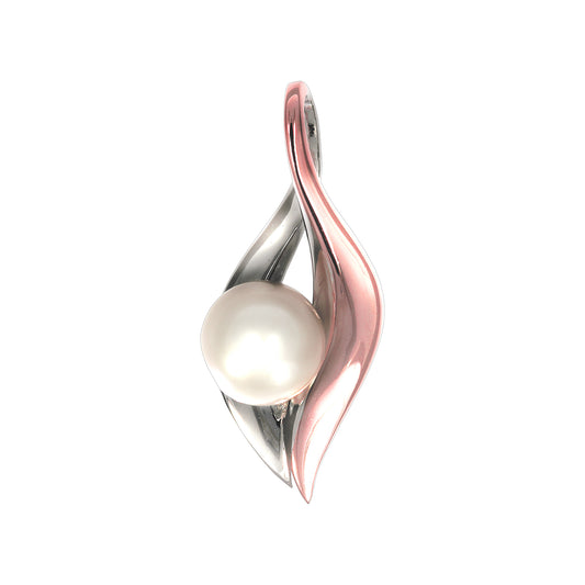 Anhänger 925/- Sterling Silber rotvergoldet 2,4cm Süßwasserzuchtperle