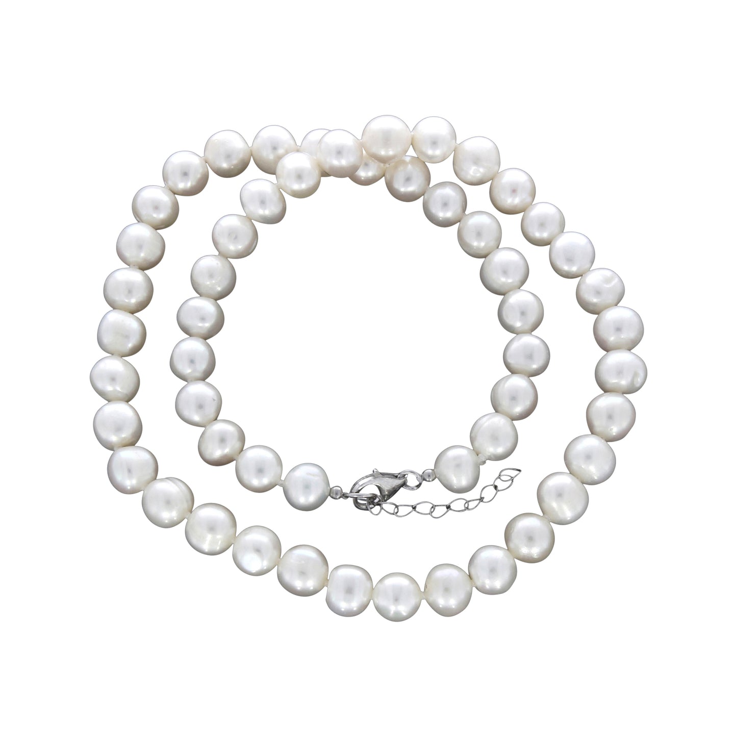 Collier Perlkette 925/- Sterling Silber rhodiniert