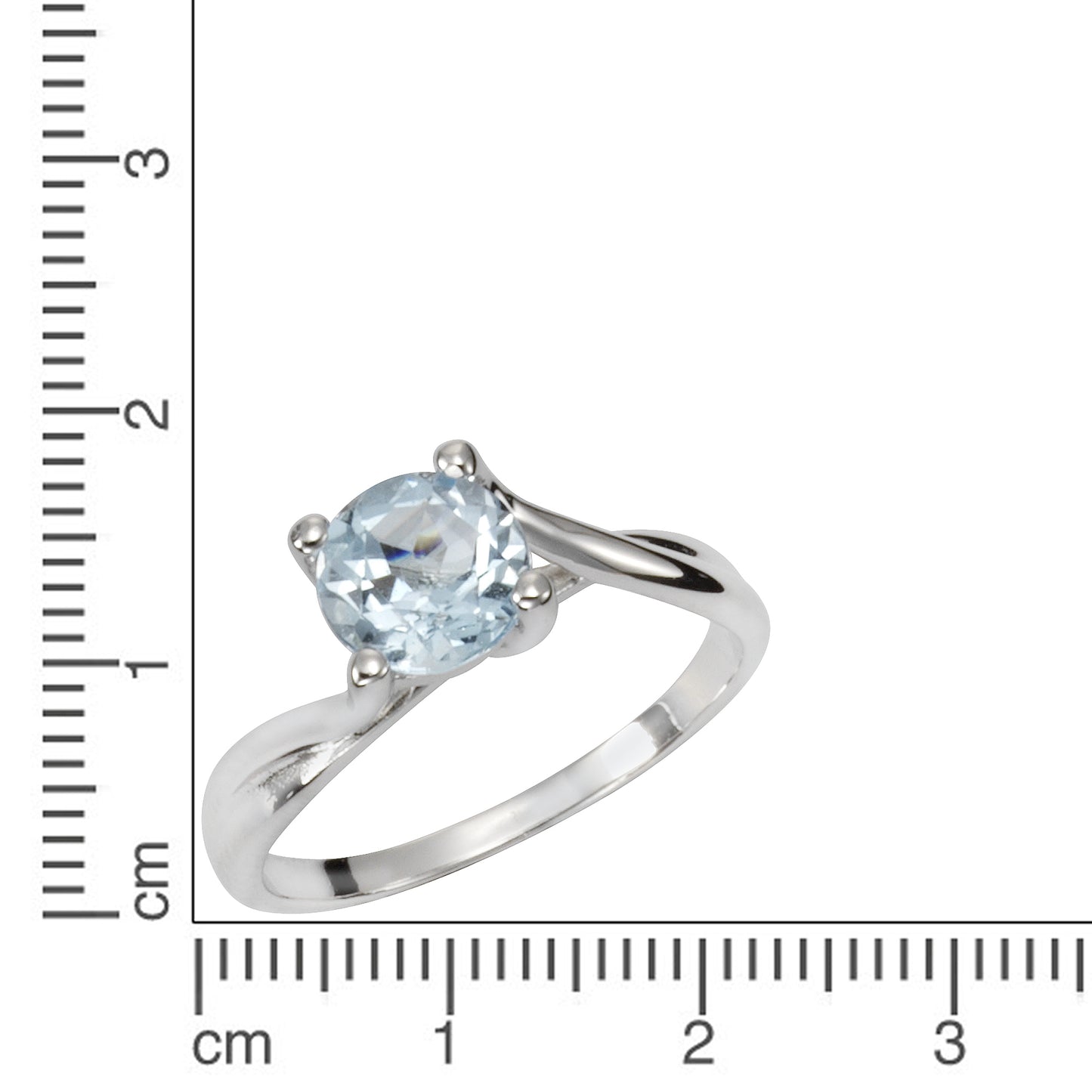 Ring 925/- Sterling Silber rhodiniert Blautopas beh.