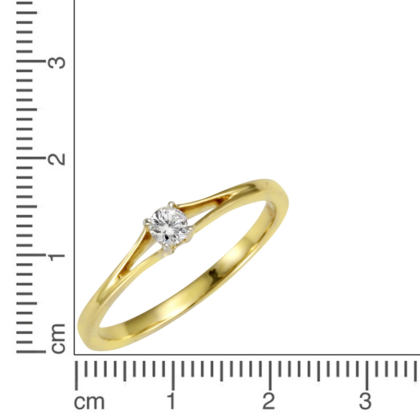 Ring 585/- Gold rhodiniert (teil) Brillant 0,10ct.