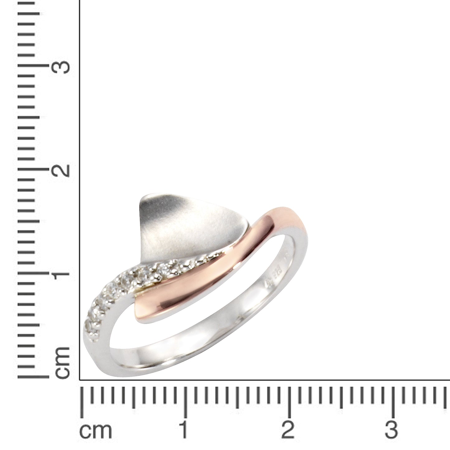 Ring 925/- Sterling Silber rhodiniert (teil) Zirkonia