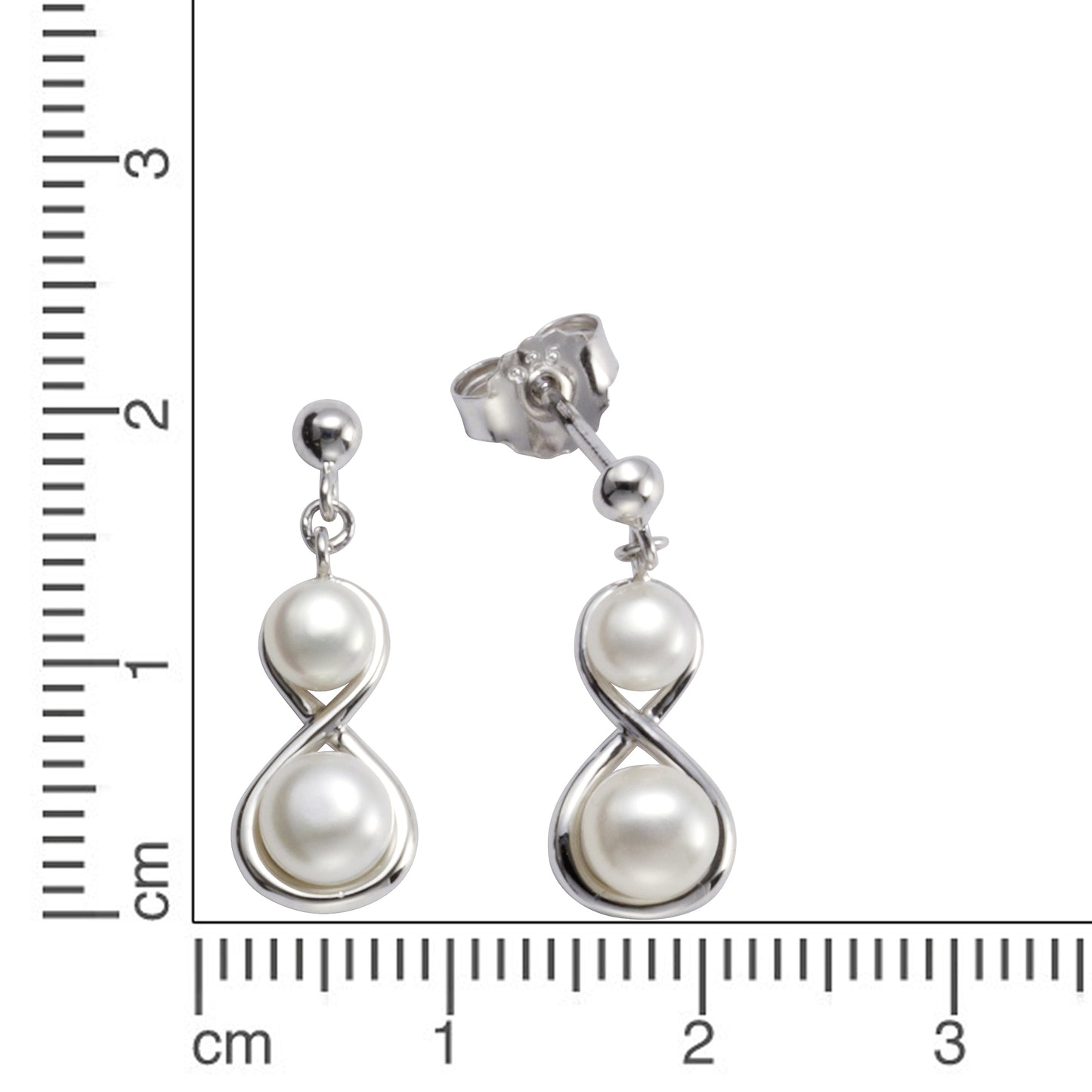 Ohrhänger 925/- Sterling Silber rhodiniert 2,15cm Süßwasserzuchtperle