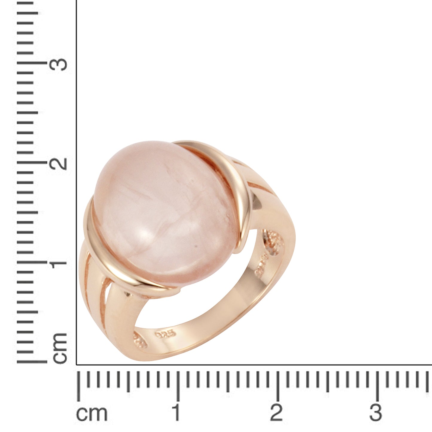 Ring 925/- Sterling Silber rotvergoldet Rosenquarz 4,9ct.