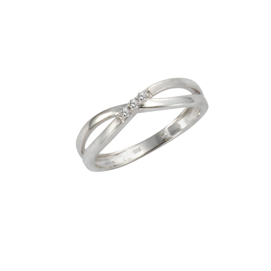 Ring 333/- Gold rhodiniert Zirkonia