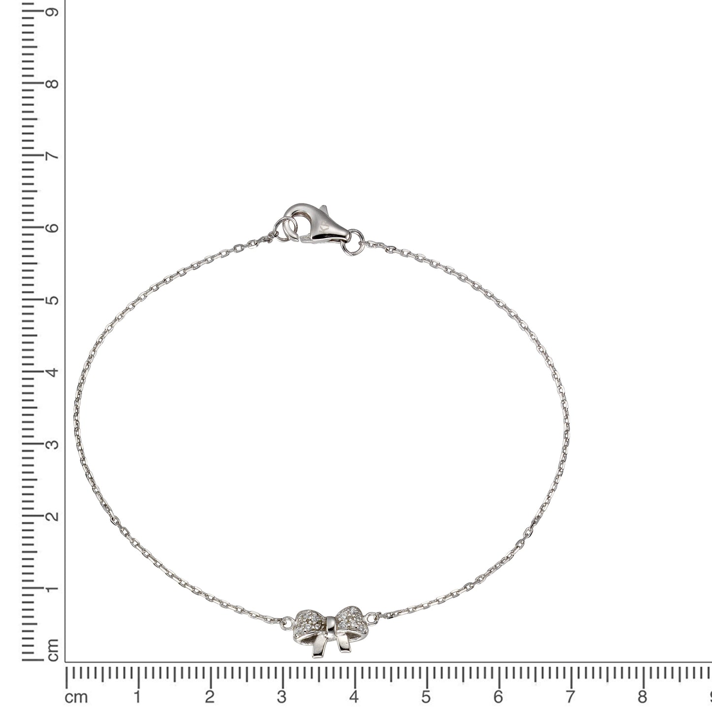 Armband keine / nicht relevant 925/- Sterling Silber rhodiniert 19cm Zirkonia 0,17ct
