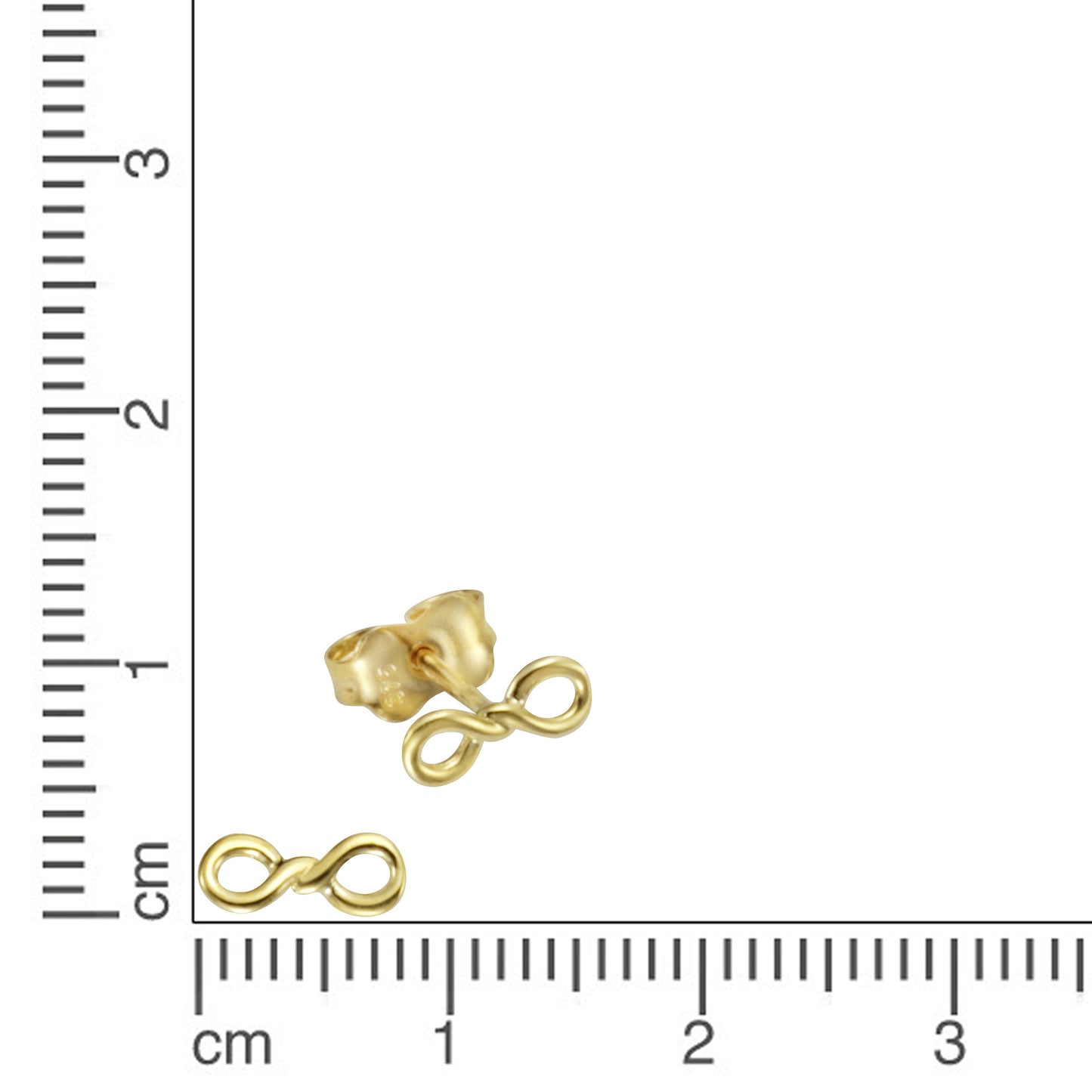 Ohrstecker 375/- Gold rhodiniert 0,3cm ohne