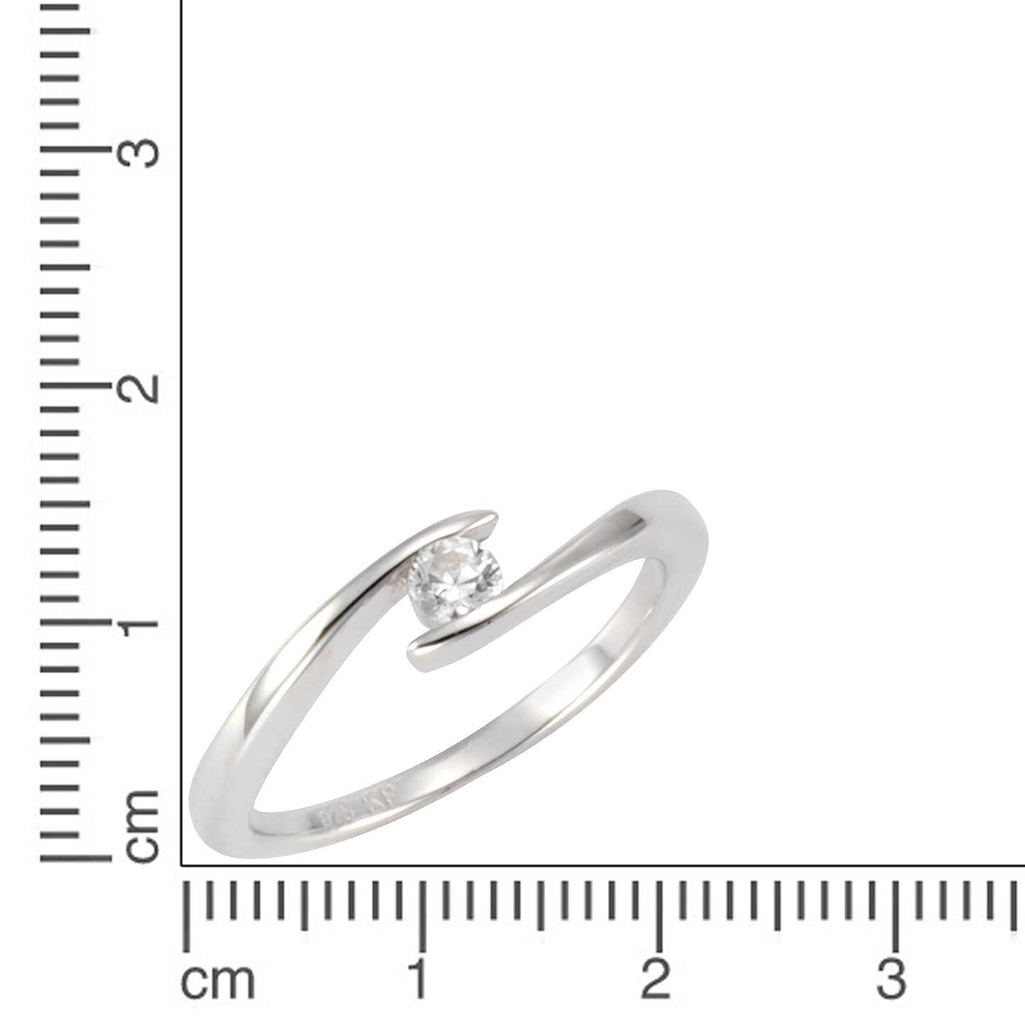 Ring 925/- Sterling Silber rhodiniert Zirkonia