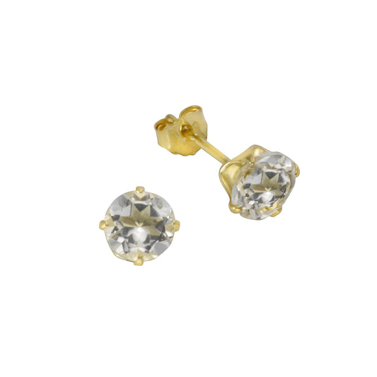 Ohrstecker 333/- Gold 0,5cm Bergkristall