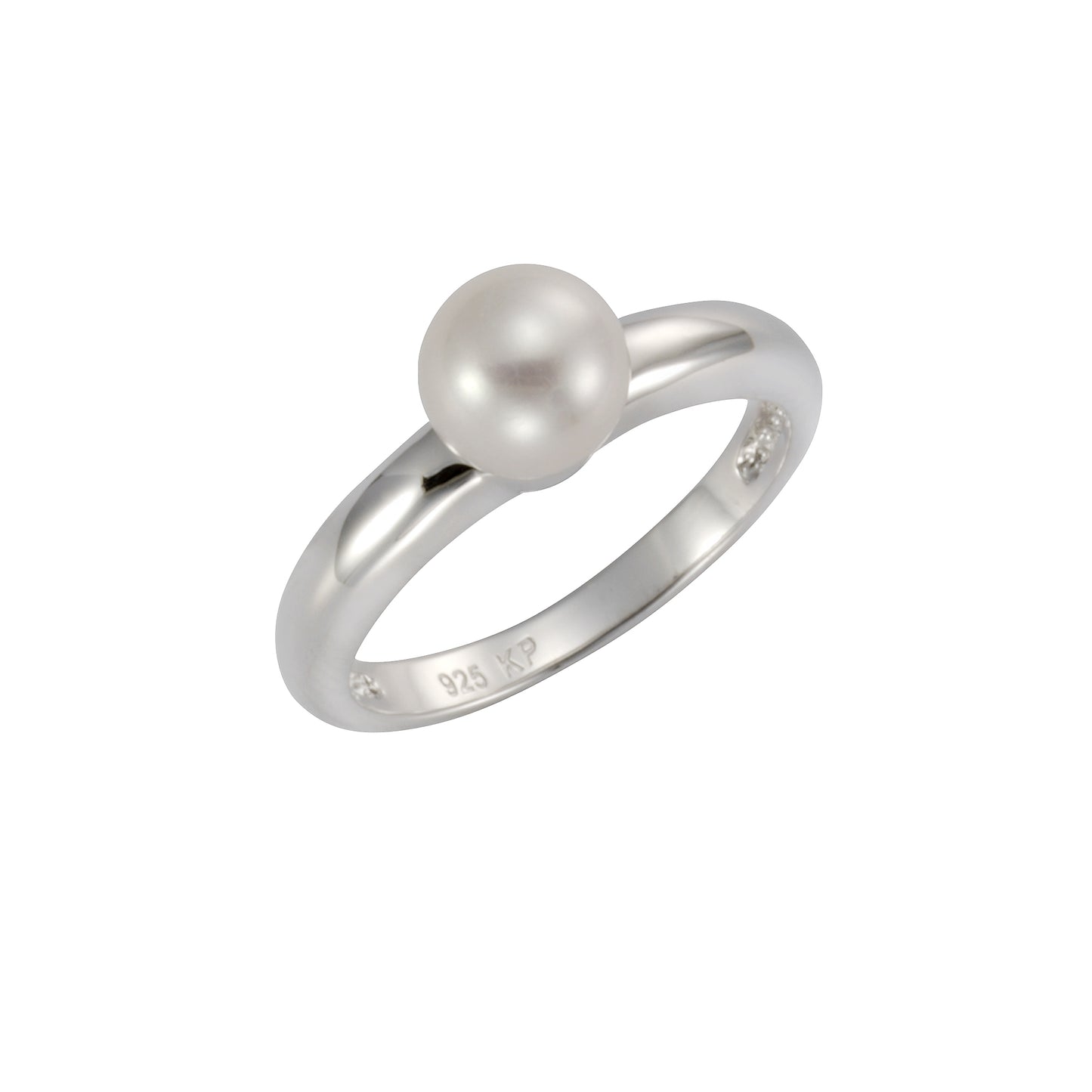 Ring 925/- Sterling Silber rhodiniert Süßwasserzuchtperle