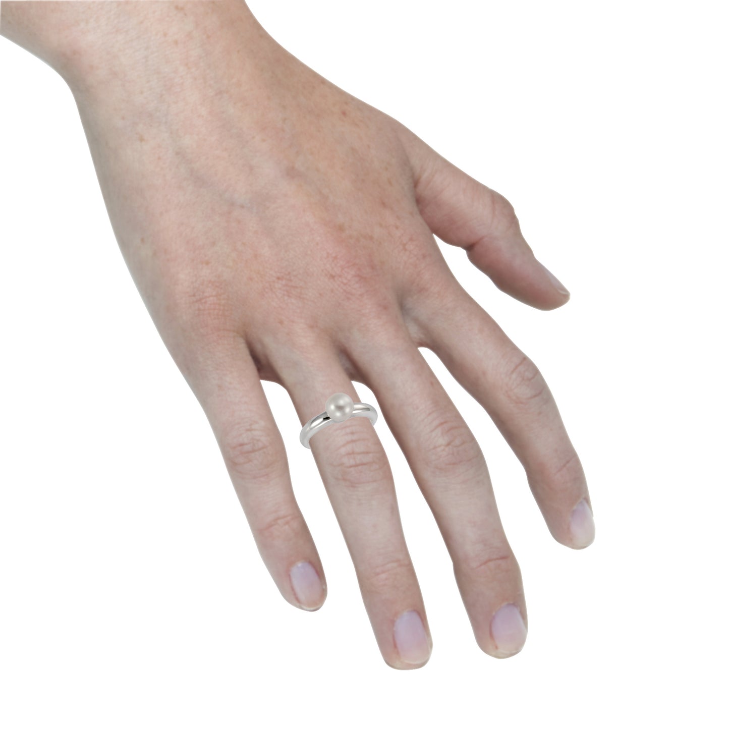 Ring 925/- Sterling Silber rhodiniert Süßwasserzuchtperle