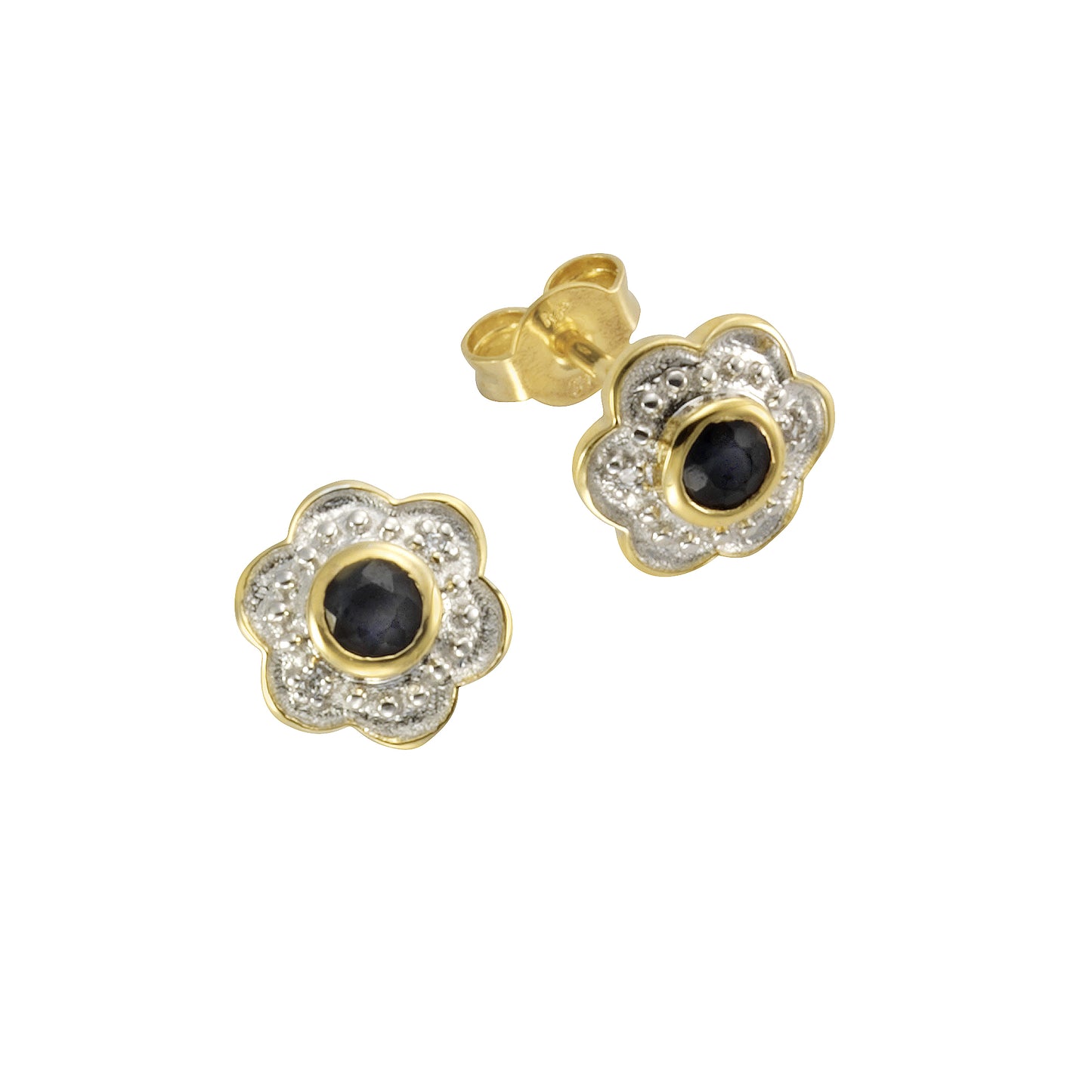 Ohrstecker 375/- Gold 0,8cm Saphir