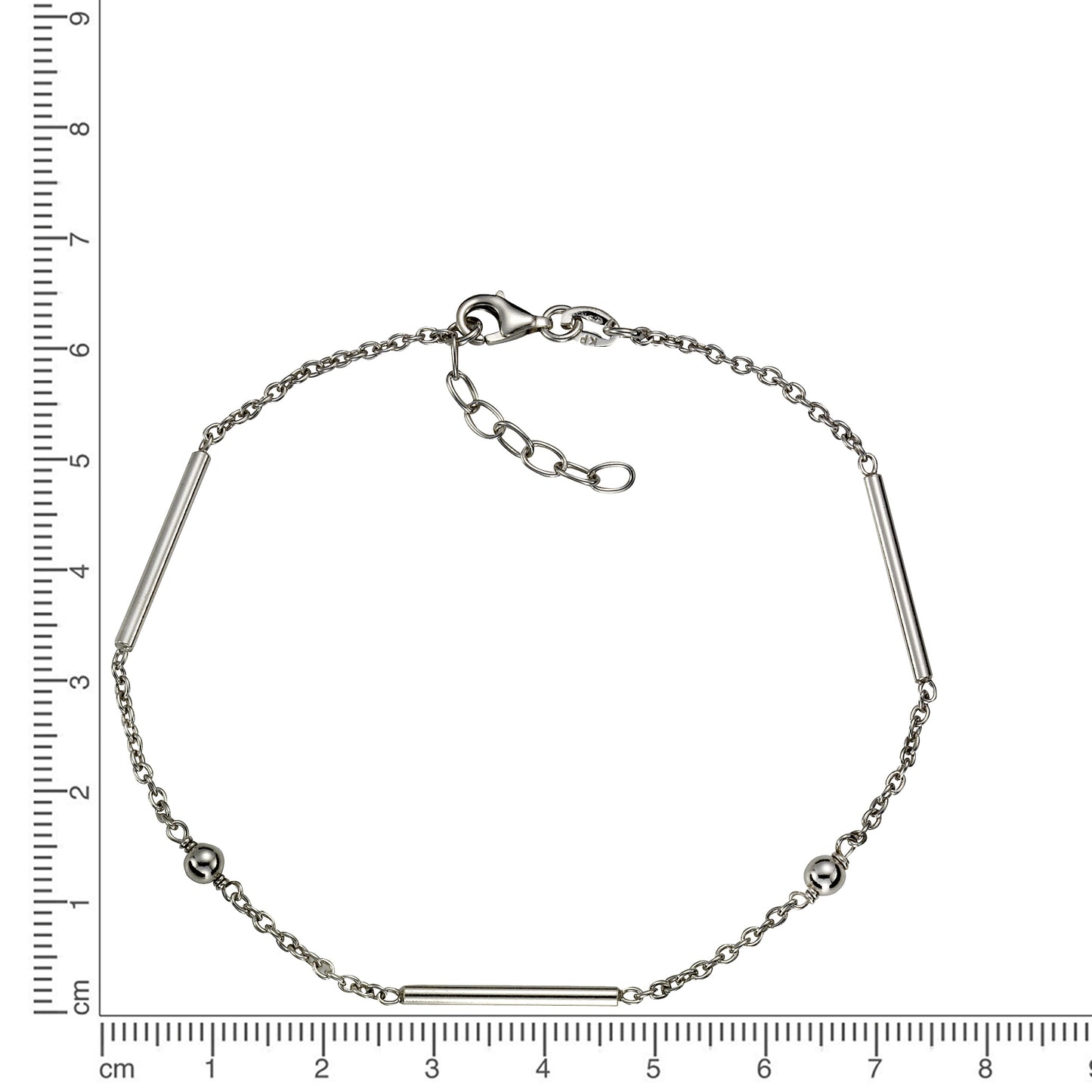 Fußkette keine / nicht relevant 925/- Sterling Silber rhodiniert 23cm ohne