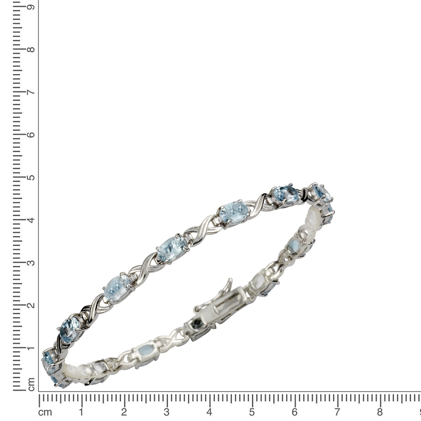 Armband keine / nicht relevant 925/- Sterling Silber rhodiniert 19cm Topas