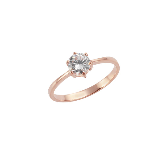 Ring 925/- Sterling Silber rotvergoldet Zirkonia