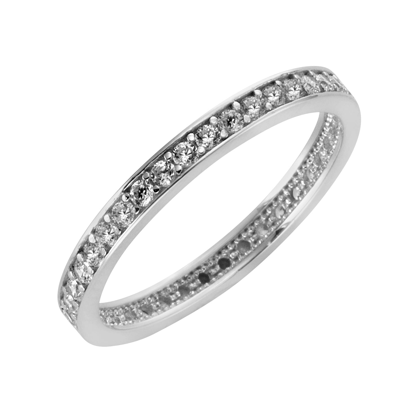 Ring 375/- Gold rhodiniert Zirkonia