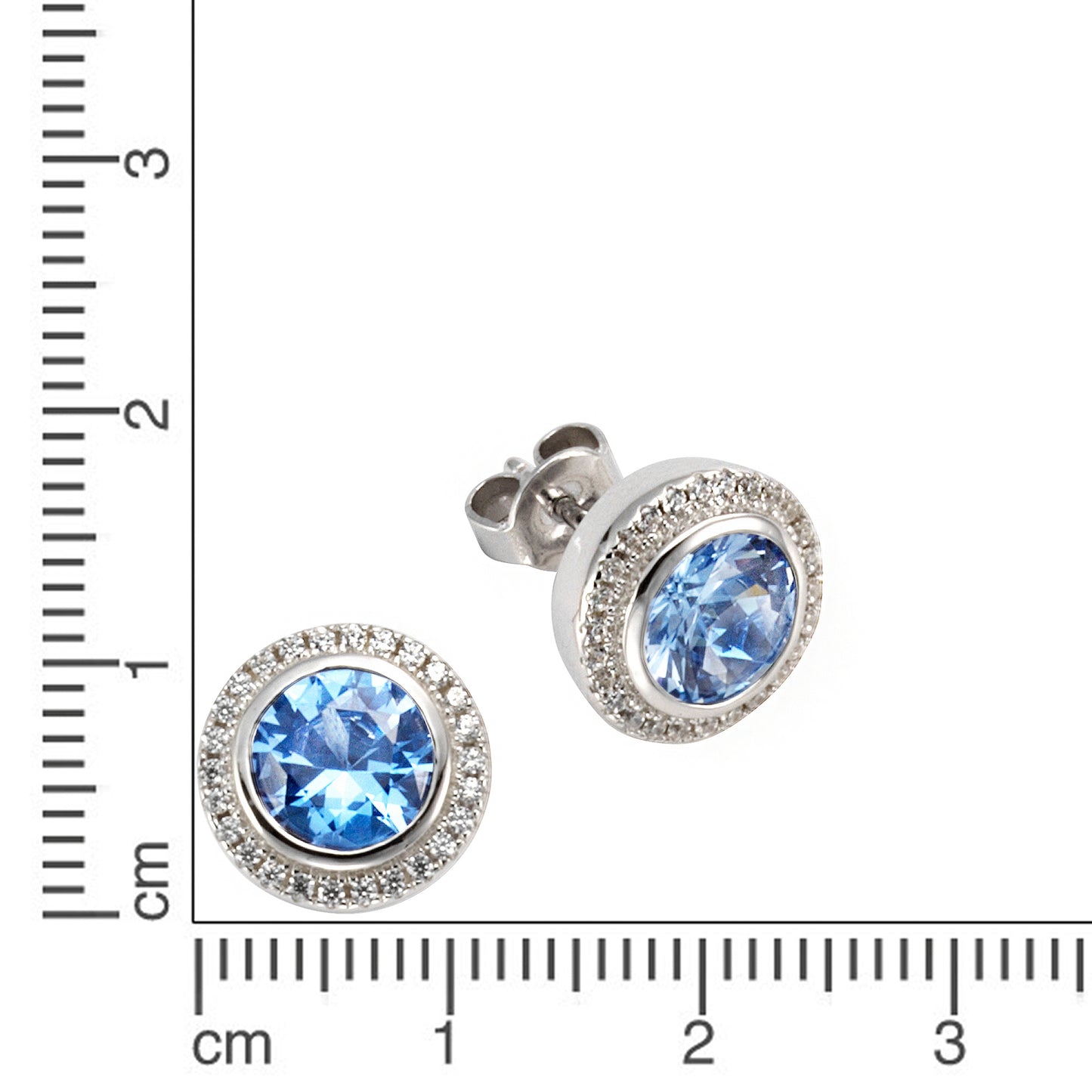 Ohrring 925/- Sterling Silber rhodiniert 1,1 sy. Blautopas